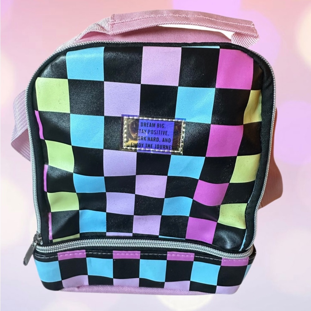 Cute Checked & Pink Mini Insulated Lunch Bag  NWOT